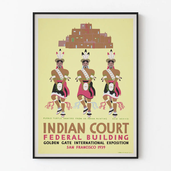 Poster of Pueblo Indian Court dancers in San Francisco 1939