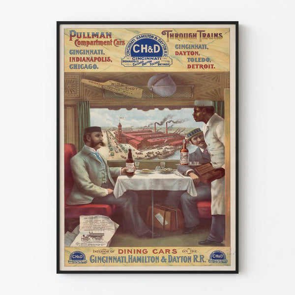 Vintage poster of the Pullman Cincinnati Hamilton & Dayton Railroad train