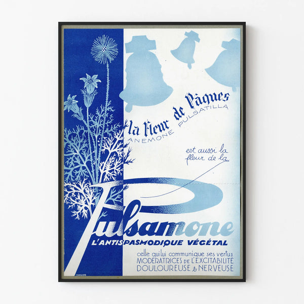 Vintage poster Pulsamone Easter Flower botanical wall decor