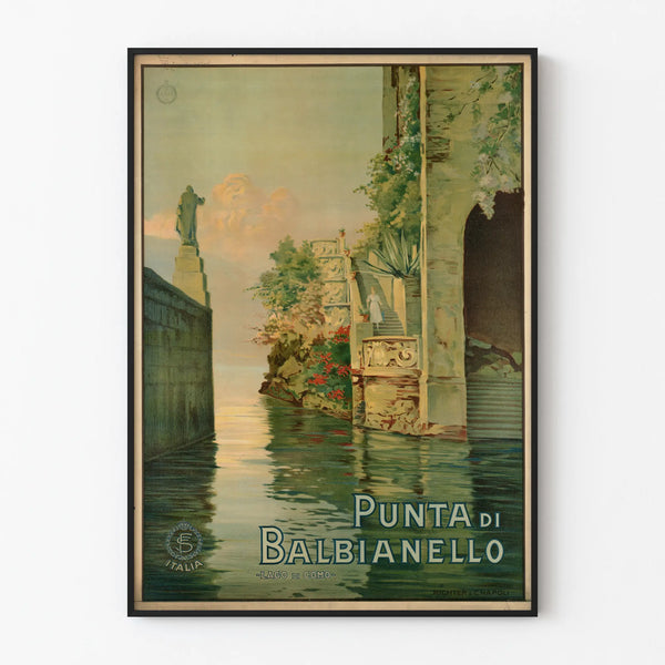 Punta di Balbianello Poster - Vintage wall decoration of Lake Como