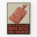 Vintage recovery poster of an antique hot water bottle