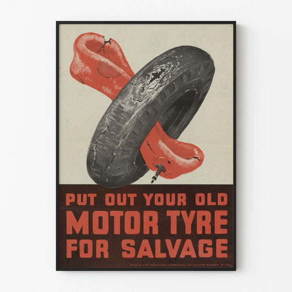 Vintage poster of recycled used tires
