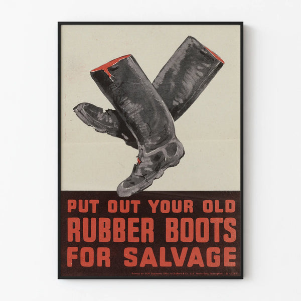 Vintage Poster of Recycled Rubber Boots