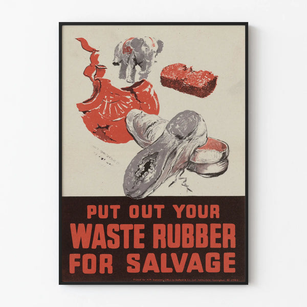 Vintage poster for rubber recycling - Retro wall decoration