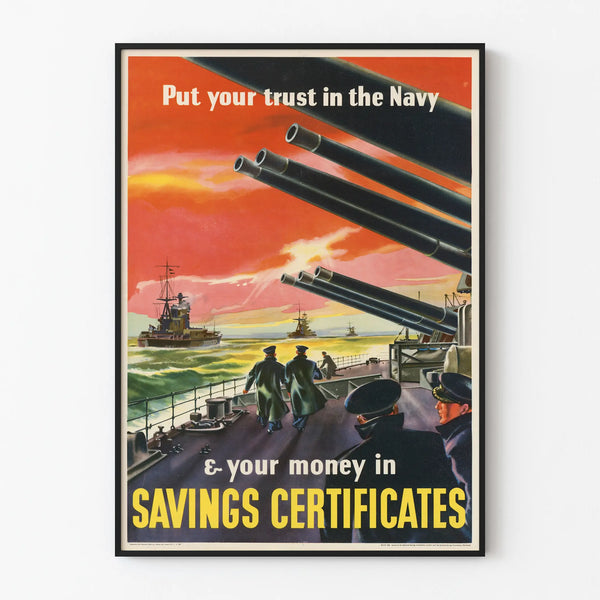 Vintage Navy Poster - Decorative Poster for Savings and Marine