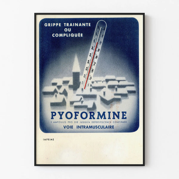 Vintage Poster Pyoforine Flu Persistent Wall Decoration