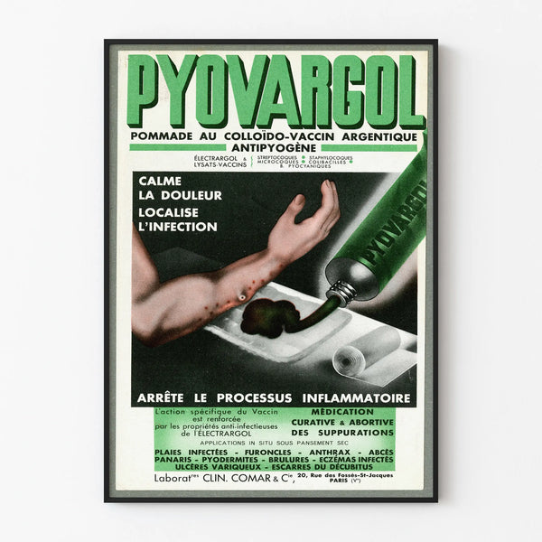 Vintage Poster Pyovargol - Retro Medical Wall Decoration