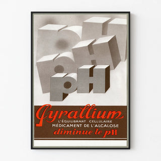Vintage poster Pyrallium for cellular balance and pH