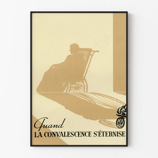 Vintage poster When convalescence drags on - Retro wall decoration