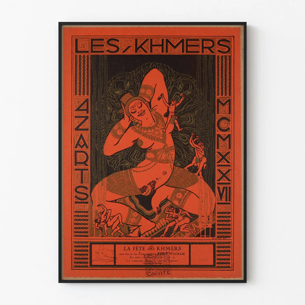 Art Deco Poster The Khmer Festival - Vintage Wall Decoration Cambodia