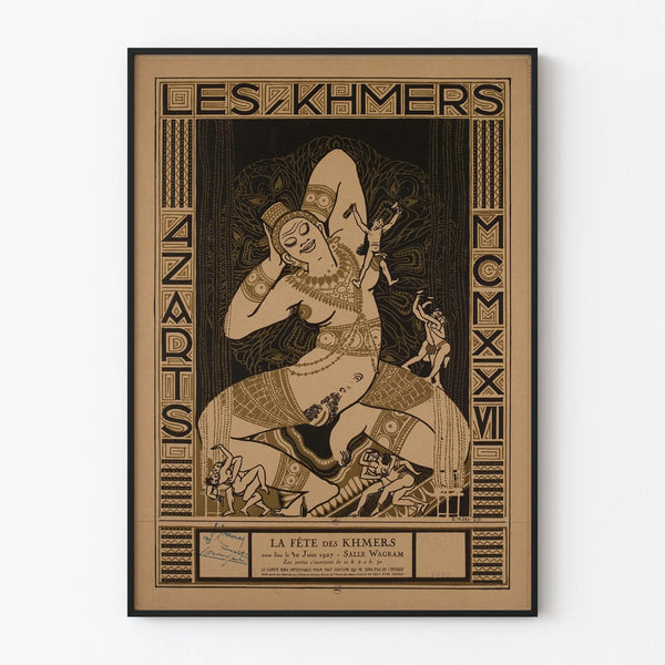 Vintage decorative poster The Khmer Festival - Wagram Hall 1927