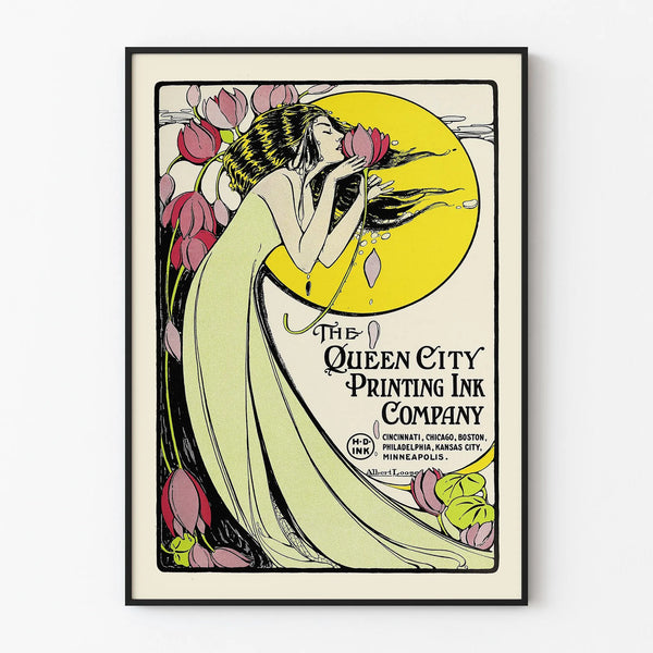 Art Nouveau Poster The Queen City Printing Ink Company