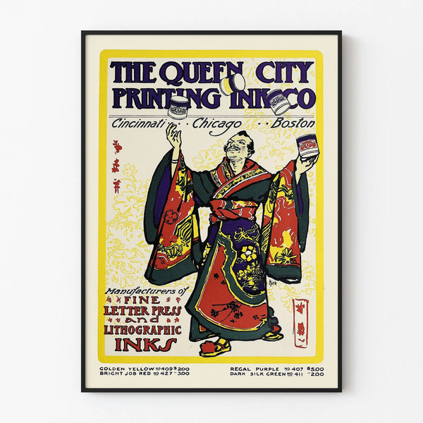 Vintage Poster Queen City Printing Ink - Retro Wall Decoration