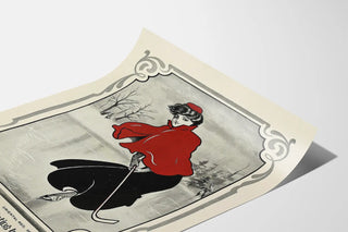 Vintage skating poster in Queen City Half-Tone Black and Oriental Red ink