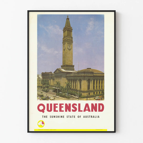 Vintage Queensland Sunshine State Poster Australia