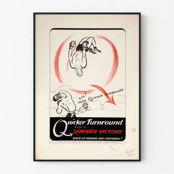 Vintage poster Quicker Turnround - Retro sports wall decoration