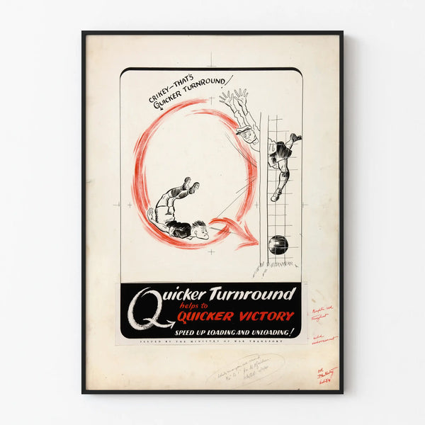 Vintage poster Quicker Turnround - Sports and energy wall decoration