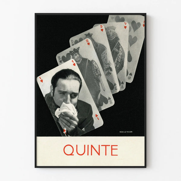 Quinte Poster - Vintage wall decoration with playing card theme