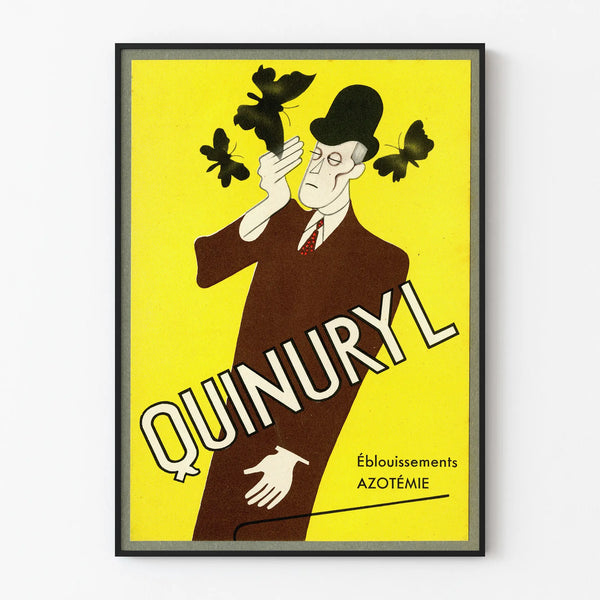 Vintage Quinuryl poster with Art Deco design
