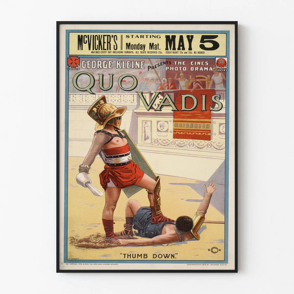 Vintage Quo Vadis Poster Decorative - Roman Gladiator Style