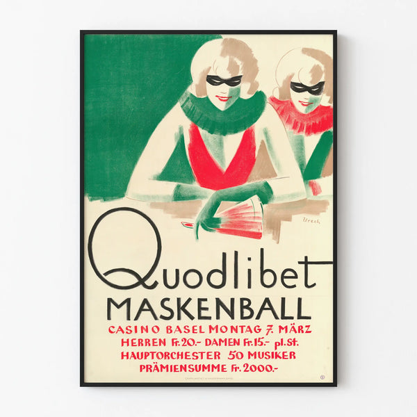 Poster Quodlibet Maskenball Casino Basel vintage wall decoration