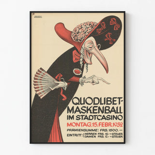 Vintage poster Quodlibet Maskenball Basel 1932