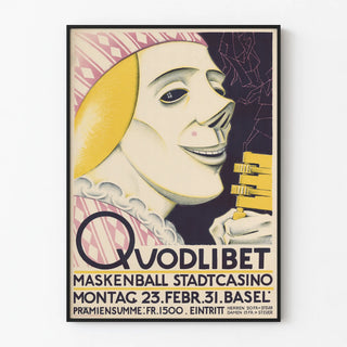 Vintage Poster Quodlibet Maskenball Stadtcasino Basel 1931
