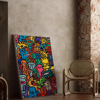Pop Art Painting - Universe of Figures | Art print Wall Decoration Painting poster copy