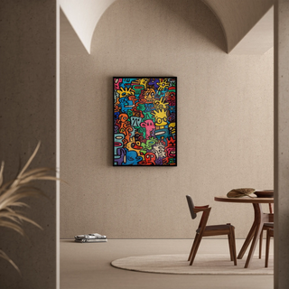 Pop Art Painting - Universe of Figures | Art print Wall Decoration Painting poster copy