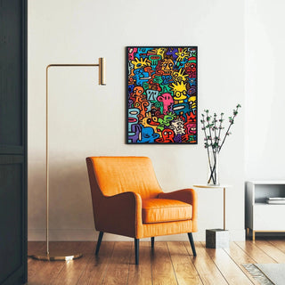 Pop Art Painting - Universe of Figures | Art print Wall Decoration Painting poster copy
