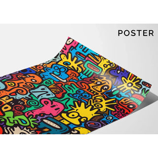 Pop Art Painting - Universe of Figures | Art print Wall Decoration Painting poster copy