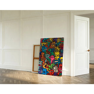 Pop Art Painting - Universe of Figures | Art print Wall Decoration Painting poster copy