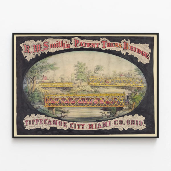Vintage poster of Pont R.W. Smith in Tippecanoe City, Ohio — framed artwork on a wall