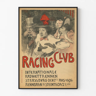 Vintage poster of the Racing Club cycling race in Strasbourg 1898