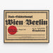 Vintage poster Rad-Stadtekampf Vienna against Berlin 1938 — framed artwork on a wall
