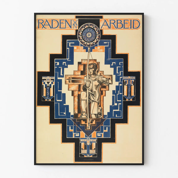 Art Deco Poster Raden Van Arbeid with Stylized Archer