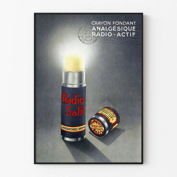 Vintage poster Radio Salil - Radioactive analgesic crayon