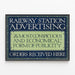 Vintage Railway Station Advertising Poster — framed artwork on a wall