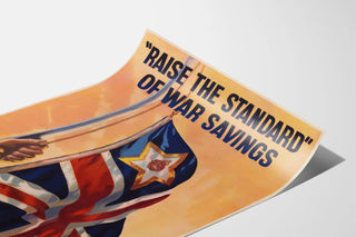 Vintage poster « Raise the Standard of War Savings » with British flag