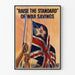 Vintage poster « Raise the Standard of War Savings » with British flag