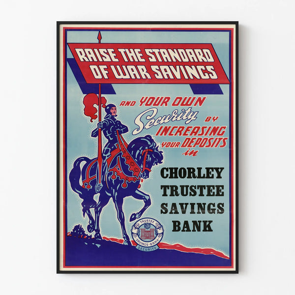 Vintage poster Raise the Standard of War Savings wall decoration