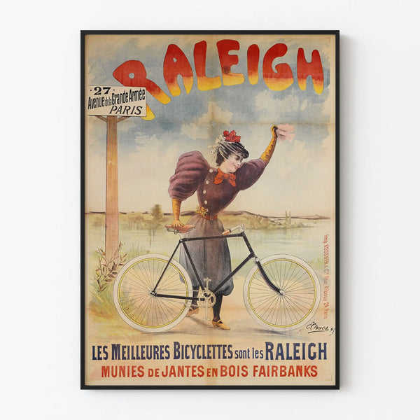 Vintage Raleigh Bicycle Poster - Retro Wall Decoration
