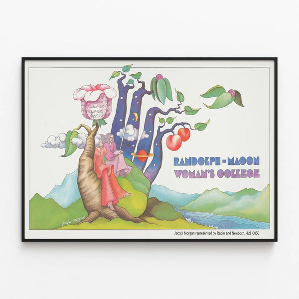 Artistic poster of Randolph-Macon Woman's College by Jacqui Morgan — framed artwork on a wall