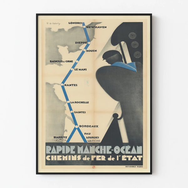 Vintage Poster Rapid Manche-Océan State Railways