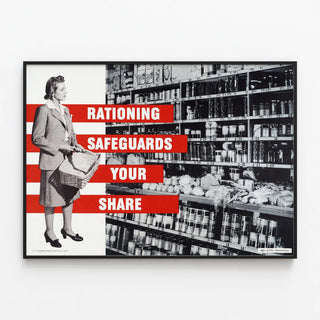 Wall Poster Rationing Safeguards Your Share — framed artwork on a wall