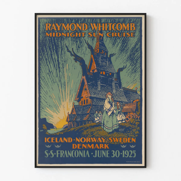 Vintage cruise poster Midnight Sun by Raymond Whitcomb