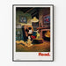 Mickey Mouse wall decoration poster reading by the fireplace