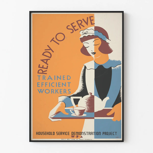 Vintage Poster Ready to Serve - Household Service Demonstration