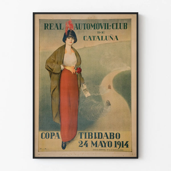 Vintage poster of the Real Automóvil Club de Cataluña - Tibidabo Cup 1914