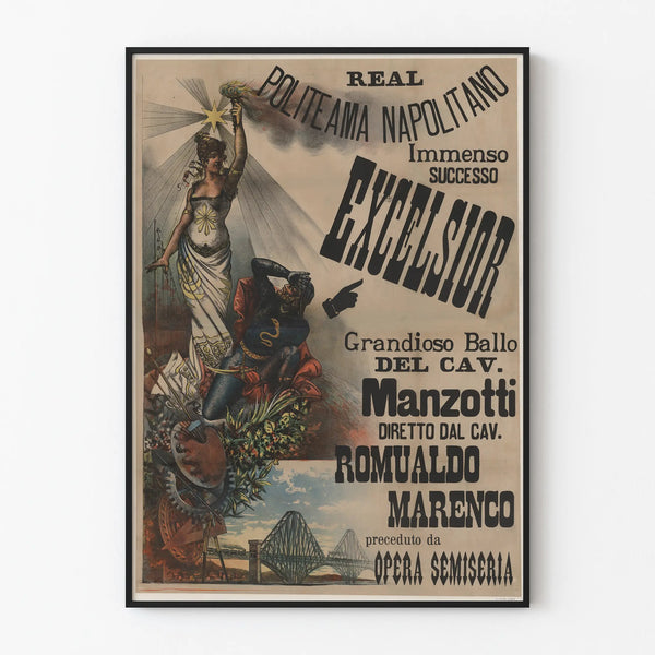 Vintage Excelsior Poster - Real Politeama Napolitano